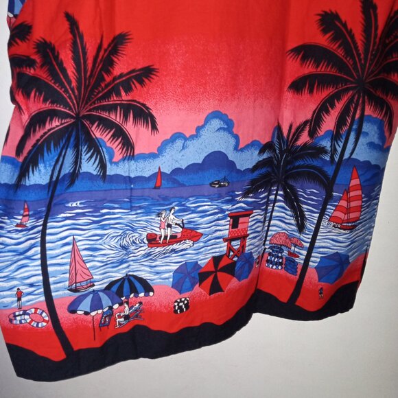 Hawaiian Cabana Print Men Shirt  Multicolor - Picture 7 of 9